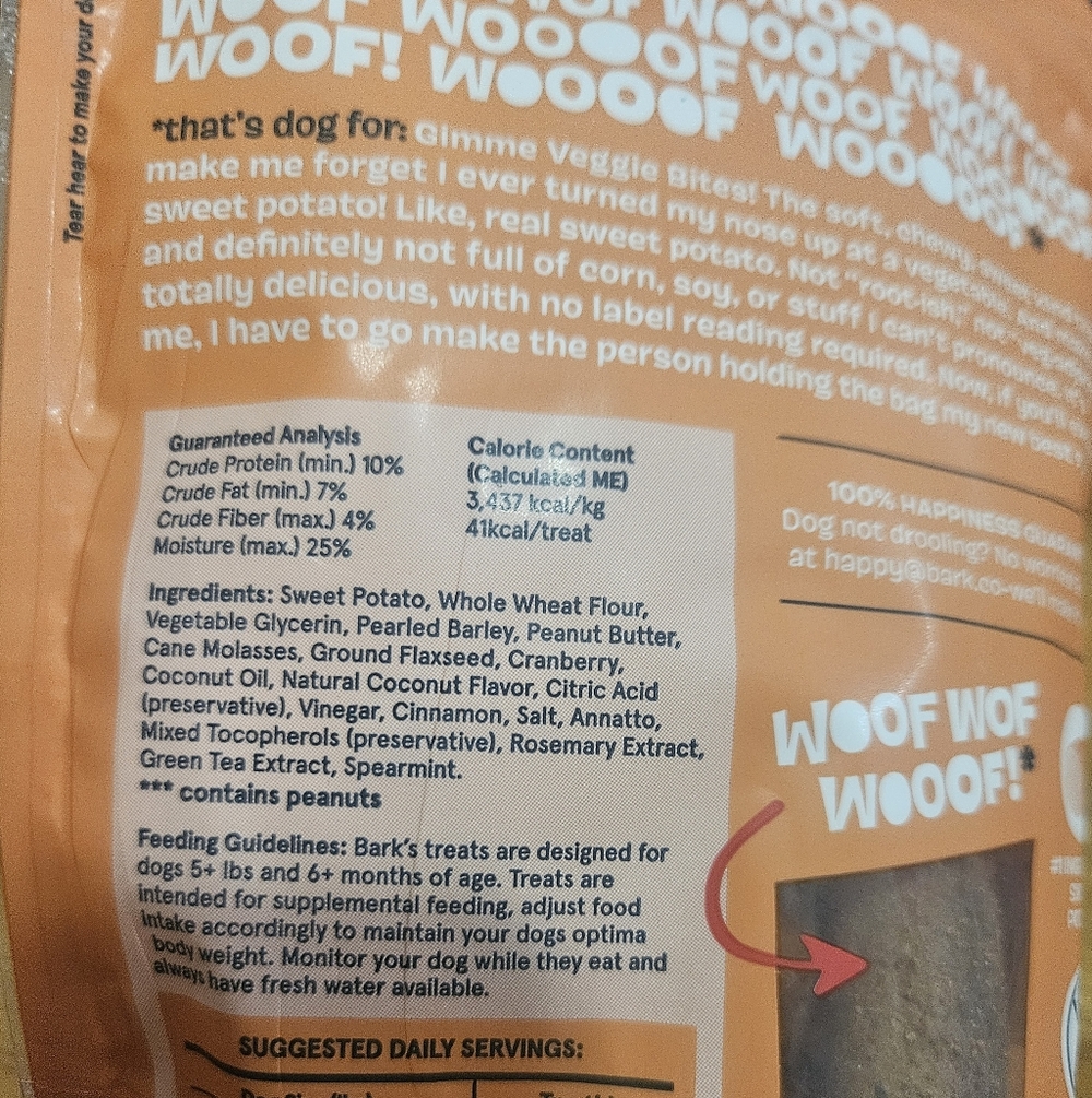 Pack Of 3 Bark Sweet Potato Dog Treats Soft-Baked Veggie Bites New In Packaging - Picture 4 of 5